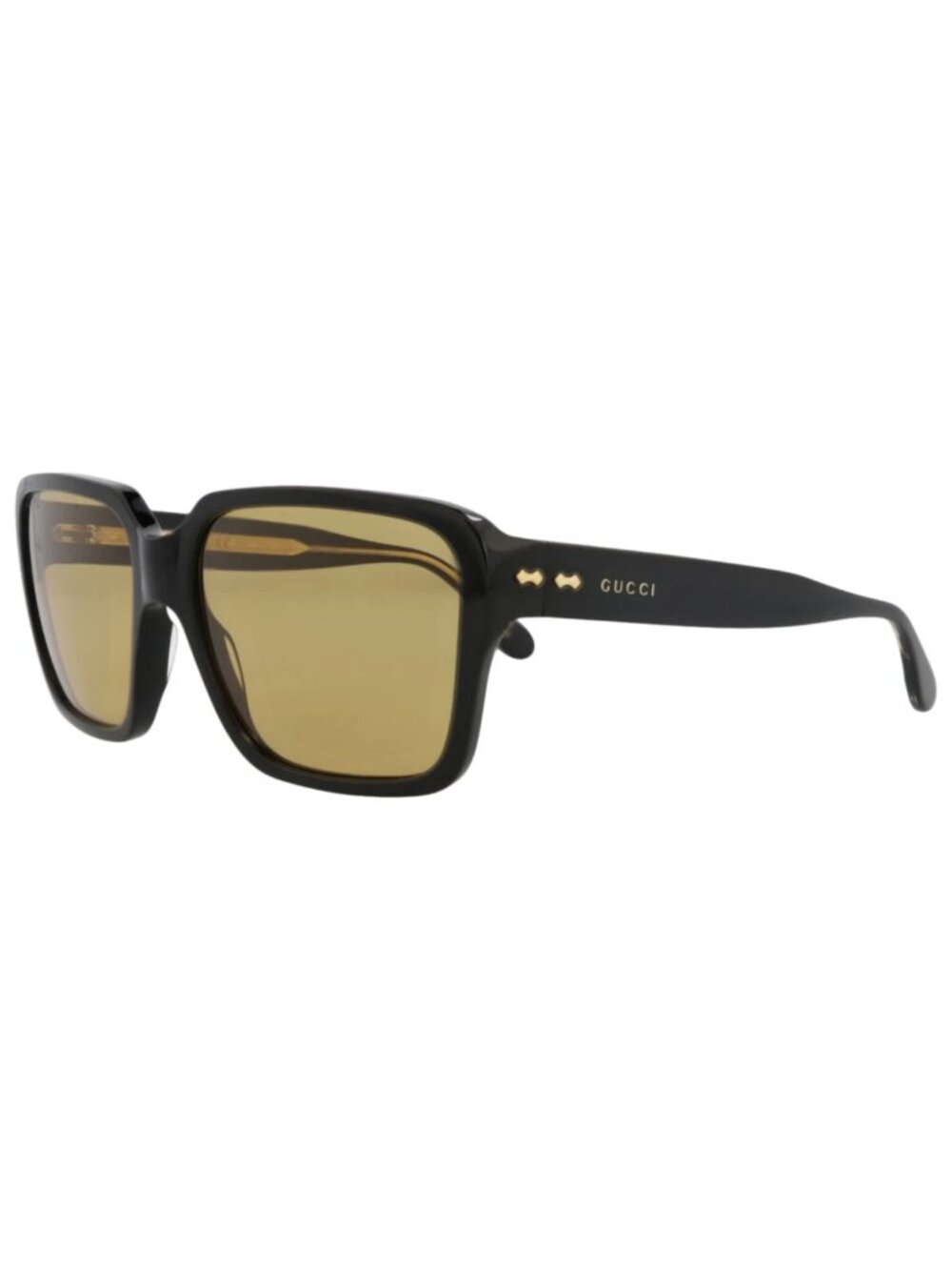 New Gucci Women's Sunglasses Square Rectangle Acetate Frame Mens Black Black